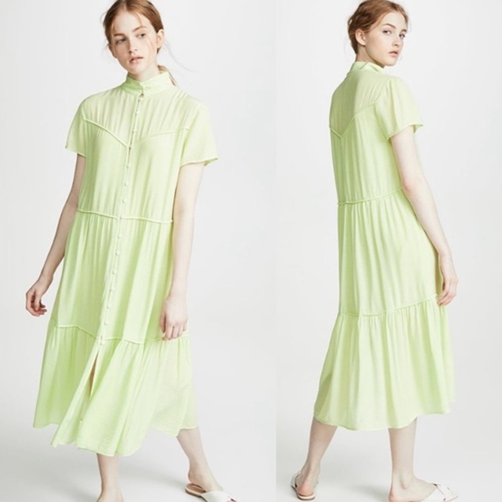 Rag & Bone Libby s Bright Green Short Sleeve Dress Size XXS